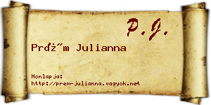 Prém Julianna névjegykártya